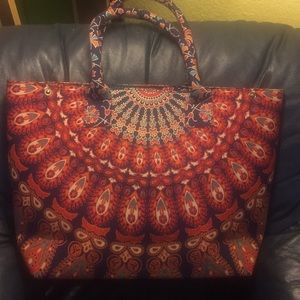 Large hand/beach/shopping mandala bag